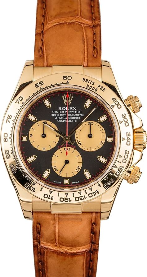 rolex watches daytona yellow gold leather strap|Rolex daytona leather strap replacement.